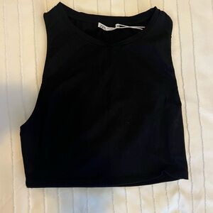 Zara Black Sleeveless Crop Top